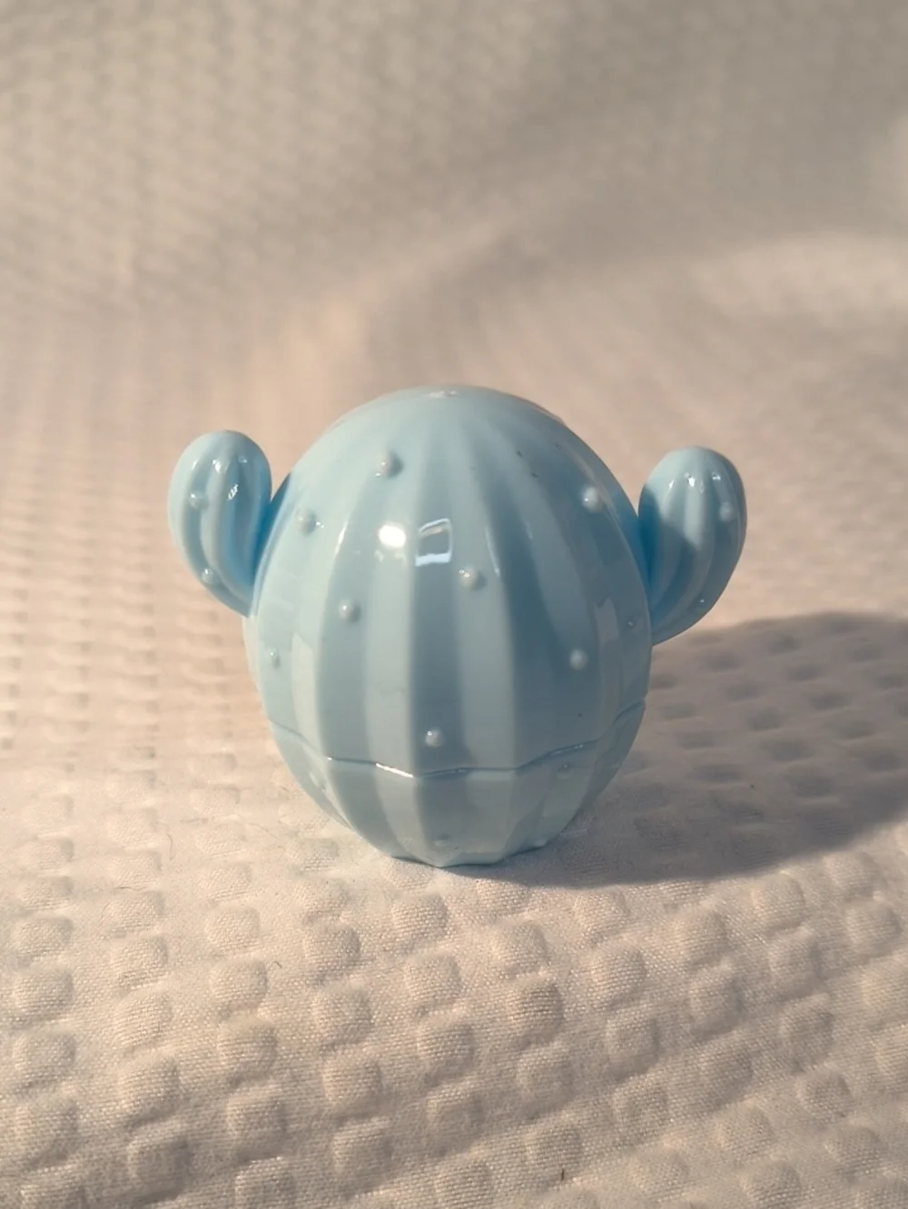 Light Blue Cactus Lip Balm Pod. Blue Raspberry